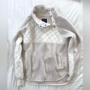 Abercrombie & Fitch Asymmetrical Snap Pullover Fleece Sweatshirt, XS